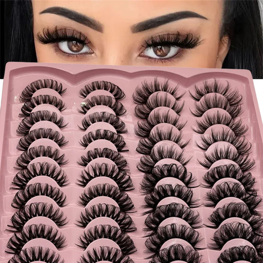 qgtao 20 pairs Dramatic Volume 3D Faux False Eyelashes for Natural Looking Eyelash Extensions and Makeup