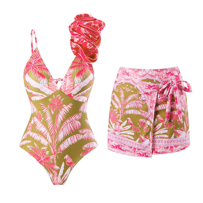qgtao New Arrival Push Up Women Bikini Set Floral Printed Ruffle Bikinis Strappy Bandage Swimwear Brazilian Biquini Bathing Suit