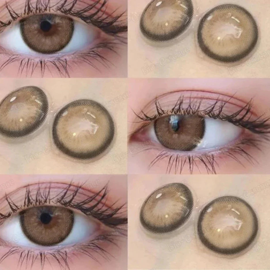 qgtao  1 Pair Colored Contact Lenses With Prescription Myopia Lenses Brown Contact Lenses High Quality Natural Lenses