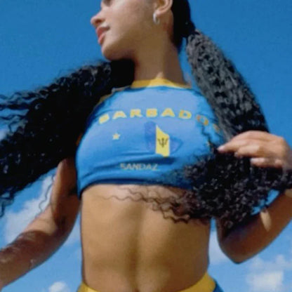 qgtao Y2k Summer Short Sleeve T-shirts Harajuku Fashion Women's T-shirt 2024 Gothic Clothing Crop Tops BARBADOS Aesthetics Baby Tees