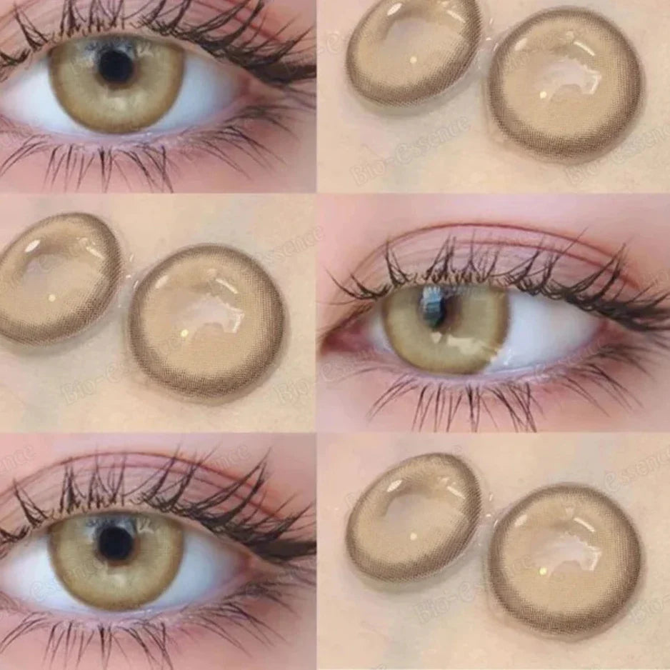 qgtao  1 Pair Colored Contact Lenses With Prescription Myopia Lenses Brown Contact Lenses High Quality Natural Lenses