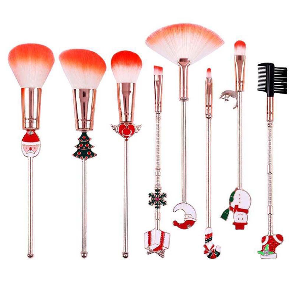 1 Set Women Christmas Makeup Brushes Adorable Santa Claus Elk Eye Shadow Brush Portable Kawaii Beauty Tool