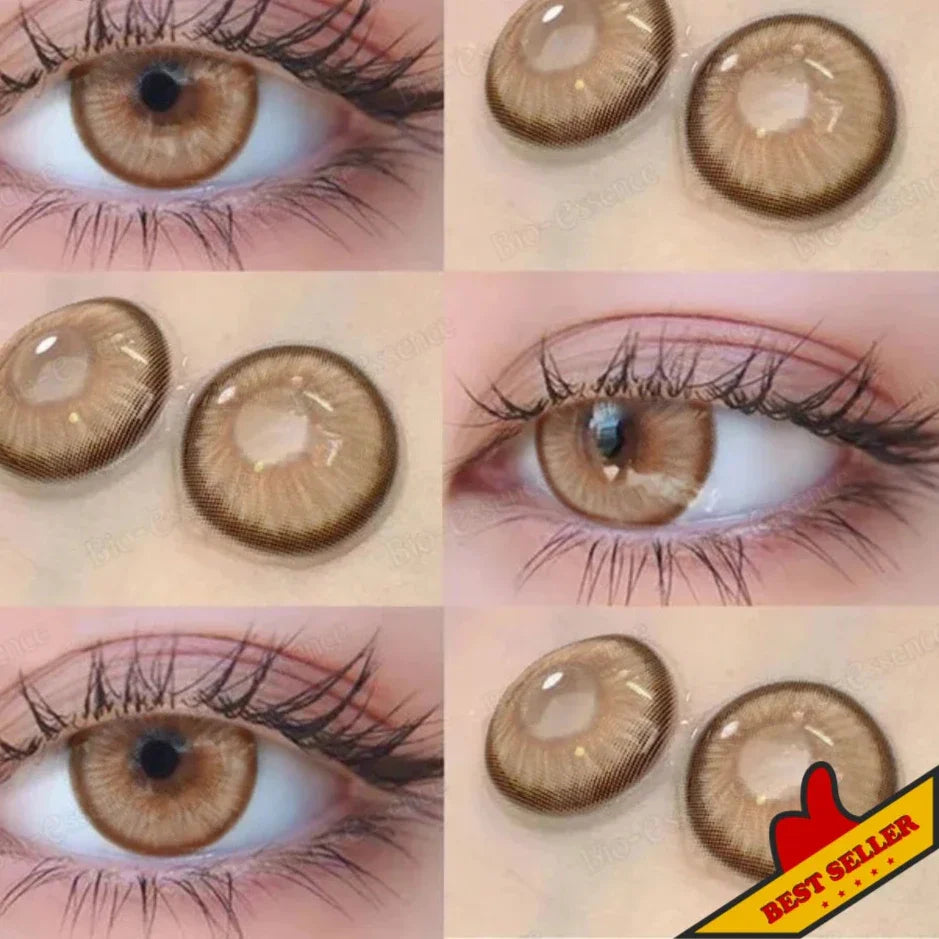 qgtao  1 Pair Colored Contact Lenses With Prescription Myopia Lenses Brown Contact Lenses High Quality Natural Lenses