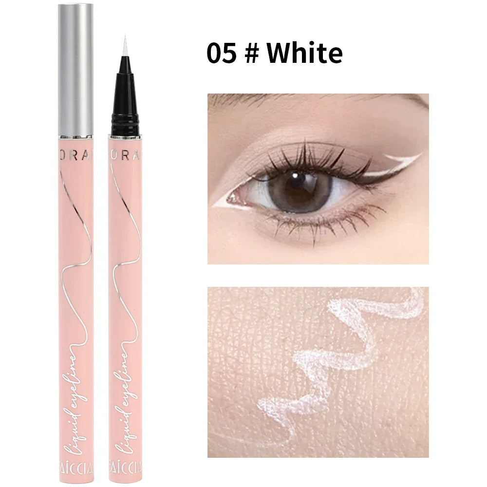 qgtao  Matte Colored Eyeliner Liquid Pencil White Red Party Eye Makeup Tools Waterproof Lasting Quick-drying No Blooming Black EyeLiner