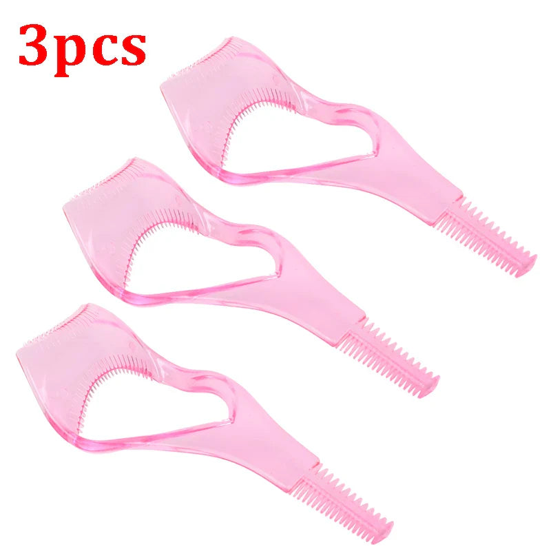 qgtao 3 In 1 Mascara Stencils Shield Eyelash Brush Applicator Comb Eyelash Curling Guide Card Multifunction Beauty Eye Makeup Aid Tool