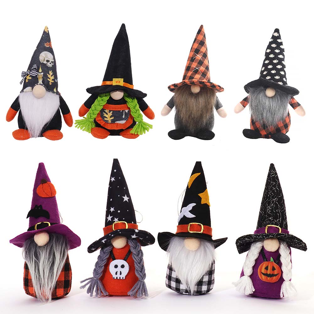 Halloween Gnome Plush Halloween Decoration for Home Handmade Faceless Dolls Gnome Ornaments Cute Elf Scandinavian Tomte Gnomes