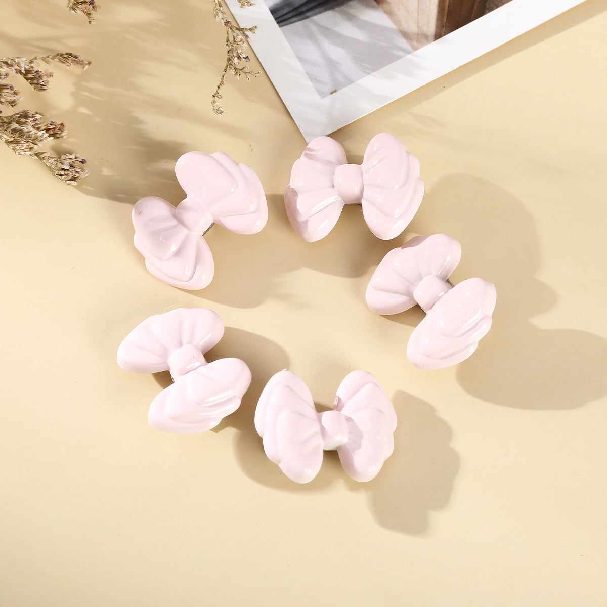 5pcs Girls Transparent Butterfly Pink Hairpin Children Fashion Heart-Shape Hair Clips Women Barrettes Headband Hair Accessories