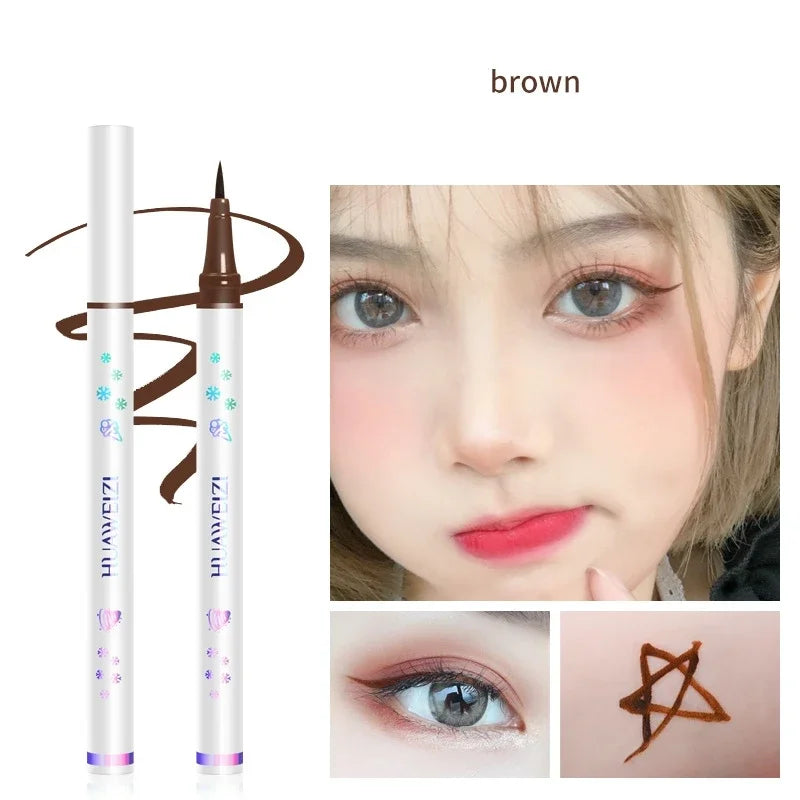 qgtao Colored Eyeliner Pencil Matte Waterproof Long Lasting Eyeliner Liquid Pen Quick-drying No Blooming Black White Eye Makeup Tools