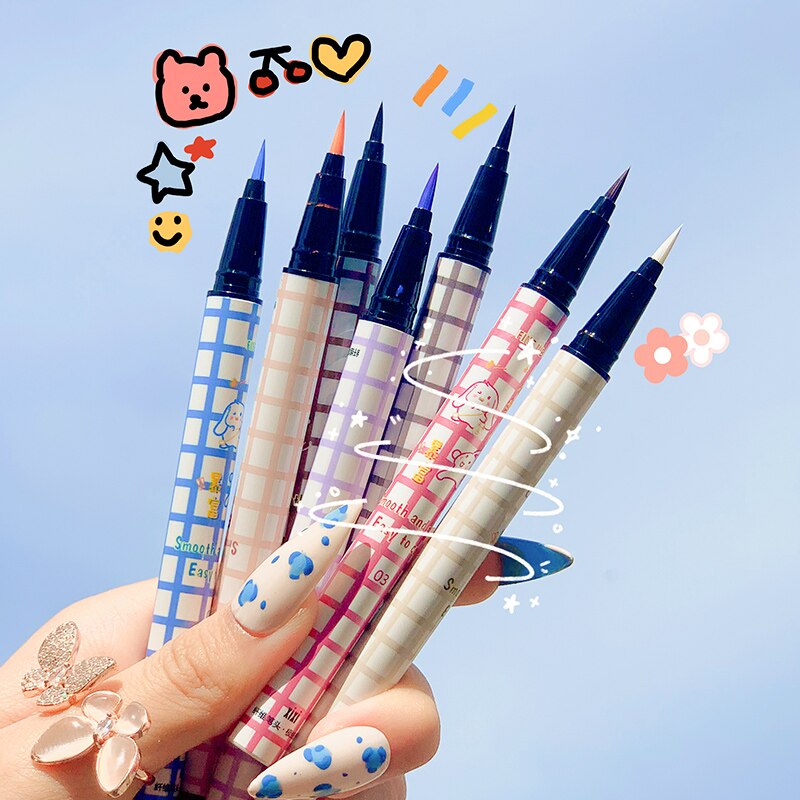 Colorful Rainbow Liquid Eyeliner Pen 7 Color Waterproof Long Lasting Smooth Pigmented Fast Dry Easy to Draw Eye Makeup Cosmetics