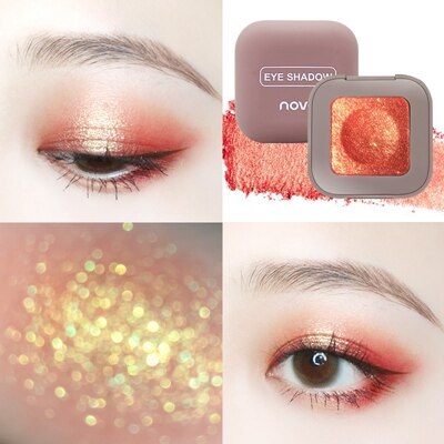 Novo Shimmer Loose Eye Shadow Powder Makeup Pigment Waterproof Glitter Eyeshadow 3D Nude Metallic Eyes Powder Cosmetics