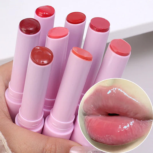 qgtao Lasting Moisturizing Mirror Lipstick Pen Clear Water Light Solid Lip Gloss 8 Colors Jelly Pink Lips Tint Glass Lip Glaze Makeup