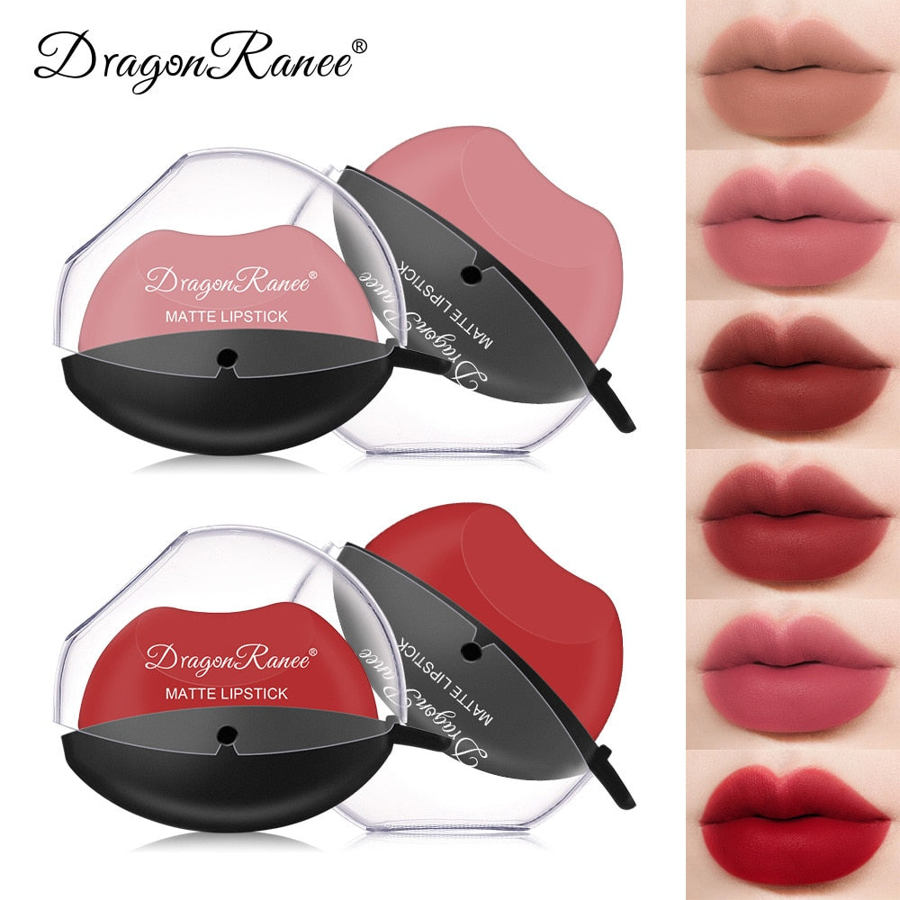 Waterproof Long Lasting Non-stick Cup Lip Gloss Makeup Red Lip Tint Lazy Lipstick Velvet Matte Sexy Red Lip-shaped Moisturizing