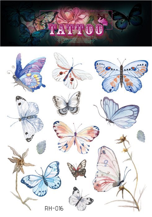 Fairy Butterfly Wings Shiny Tattoo Sticker Waterproof Eyes Face Hand Body Art Fake Tattoos Women Makeup Dance Music Festival