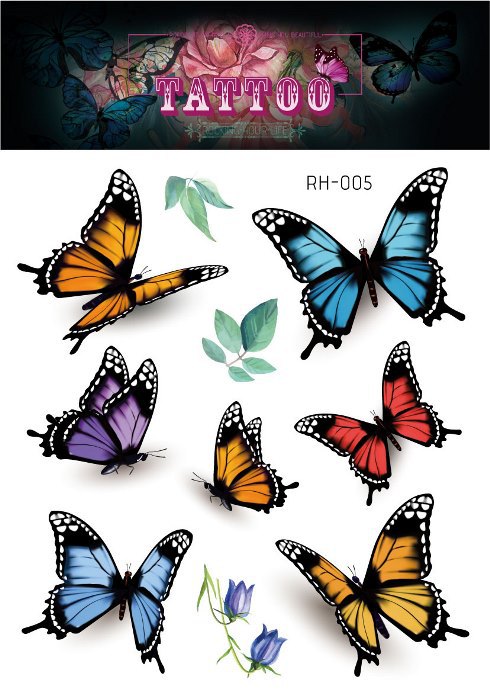 Fairy Butterfly Wings Shiny Tattoo Sticker Waterproof Eyes Face Hand Body Art Fake Tattoos Women Makeup Dance Music Festival