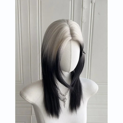 qgtao  -  Synthetic Cosplay wigs Mullet Head Wig Natural  Long Hair Gradien High Quality wig For Men and Women Short Straight Wolf