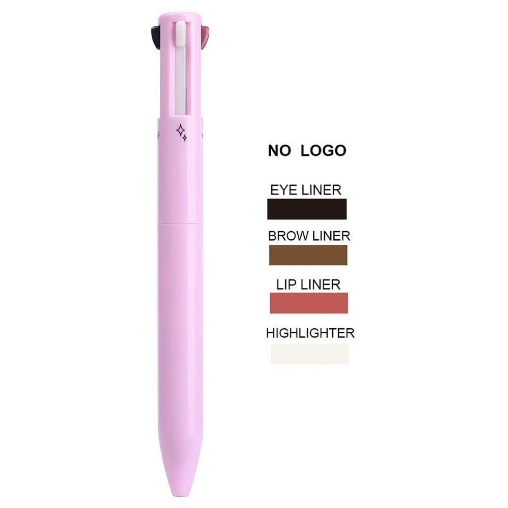 qgtao Waterproof Multifunctional Glitter Highlighter Eyeshadow Pencil Makeup 4 In 1 Lip Liner Eyebrow Eyeliner Pen Easy Color Cosmetic