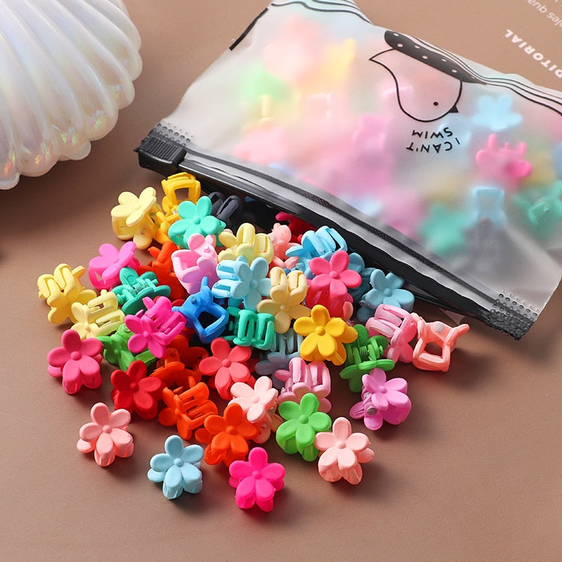 40Pcs Girls Cute Colorful Hair Clips Flower Star Crown Small Hair Claws Kids Sweet Hairpin Cartoons Fashion Hair Accessories