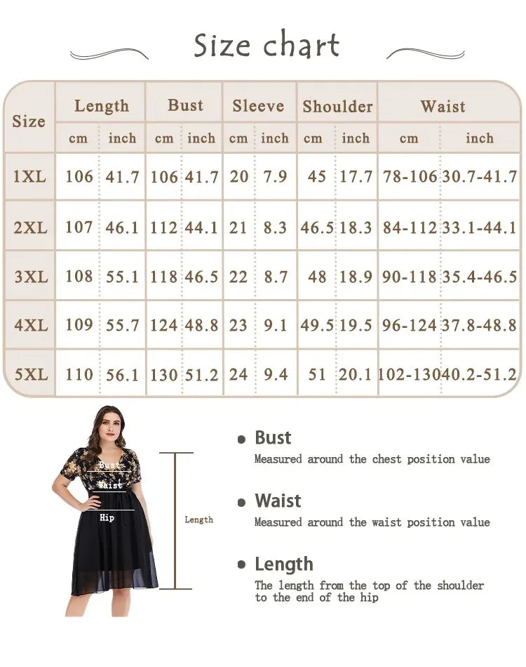 qgtao Plus Size Loose Floral Print Dress V Neck Short Sleeve High Waist Lace Up Perspective Mesh Splicing Elegant Vestido Feminino