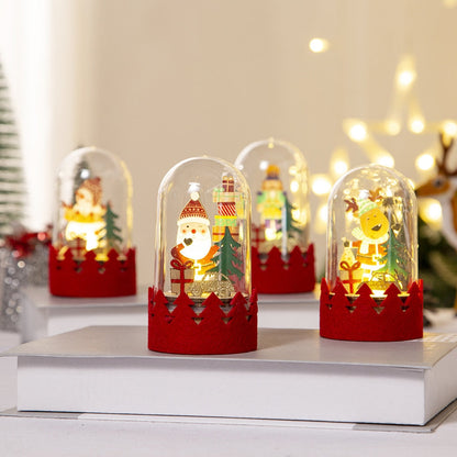 Christmas Decoration LED Luminous Wooden Ornaments Santa Claus Elk Home Desktop Decor Crafts New Year Festival Christmas Gifts