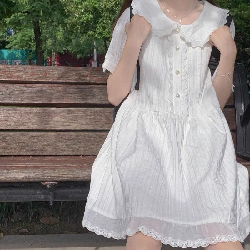 Kawaii White Mini Dress