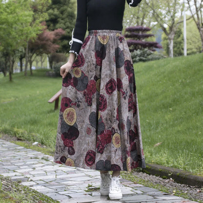 Summer Ethnic Style Cotton Linen Bohemian Streetwear Y2k Skirt Fashion Clothes Long Skirts Women Clothing Casual Vintage Elegant