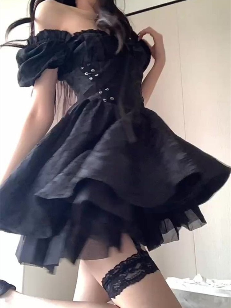 Black Gothic Beach Dress