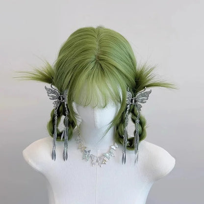 qgtao  -  Wig Long Silky Straight Synthetic green Cosplay Party Lolita wigs with bangs for Daily party Women Natural Heat Resistant wig
