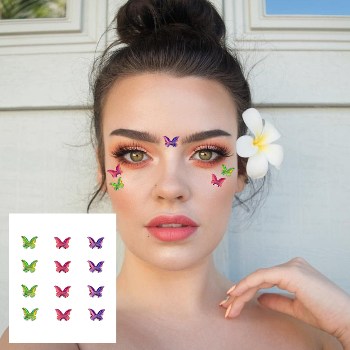 qgtao  Face Gems Temporary Tattoos Eyes Body Rhinestones Crystals Jewelry Makeup Sticker Glitter Bindi Dots Tears Jewels Halloween Rave