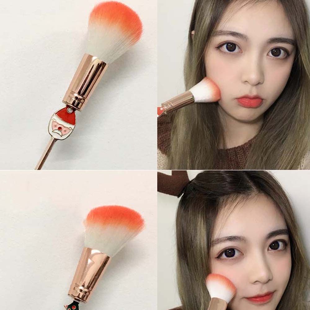 1 Set Women Christmas Makeup Brushes Adorable Santa Claus Elk Eye Shadow Brush Portable Kawaii Beauty Tool