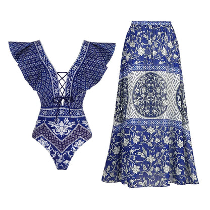 qgtao New Arrival Push Up Women Bikini Set Floral Printed Ruffle Bikinis Strappy Bandage Swimwear Brazilian Biquini Bathing Suit