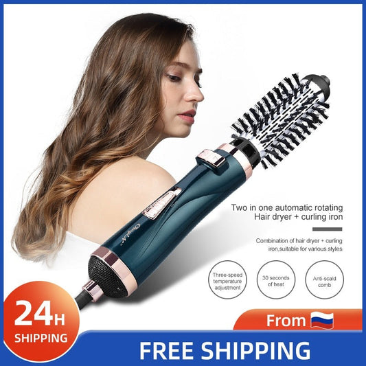 3 in 1 Multifunctional Styling Tools Curler Hairdryer Rotational Hair Curling Comb Professinal Hair Dryer Brush Salon Blow Dryer