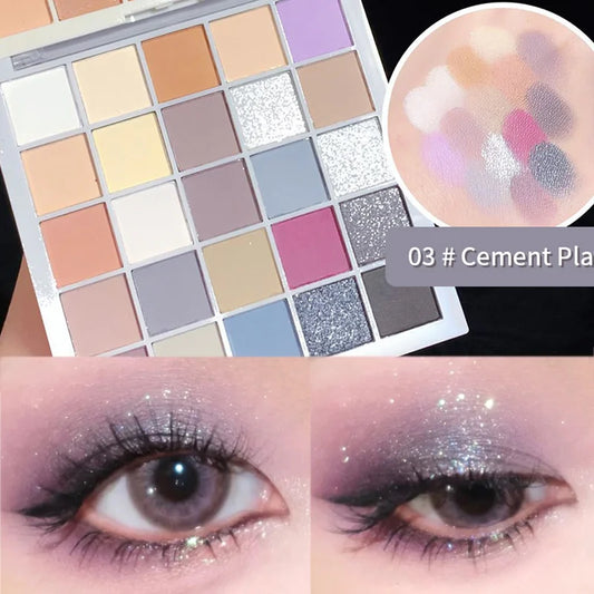 qgtao Pearlescent Eyeshadow Palette Long-lasting Waterproof Matte Glitter Easy To Wear Earth Eyeshadow Powder Eyes Makeup Comestic