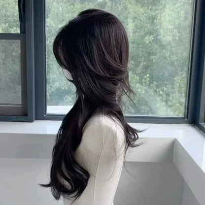 OKLULU  -  Black Wig Long Wavy Natural Hair Synthetic Wigs for Women 24inch High Quality Heat Resistance Wigs for Women Human Hair