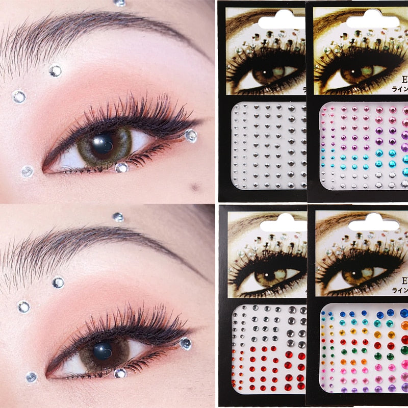 1PC 3D Sexy Crystal Eyes Glitter Face Body DIY Diamond Festival Party Jewel Makeup Tools Eye Shiner Make Up Adornment Sticker