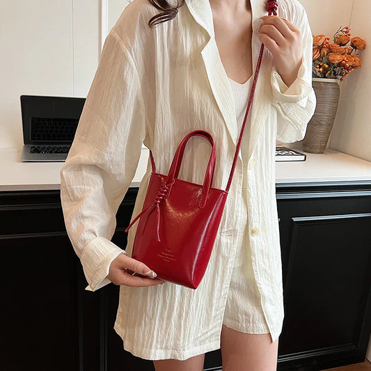 qgtao Mini Cute PU Leather Crossbody Bags for Women 2024 Y2k Trend Korean Fashion Shoulder Bag Lady Red Handbags and Purses