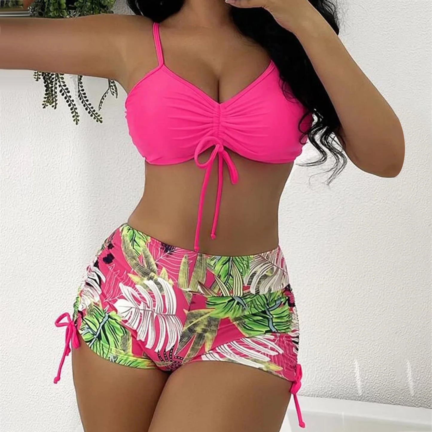 qgtao Summer Print Swimsuits Tankini Sets Female Swimwear Sports Beach Wear Two-Piece Bathing Suit Girls Pool Women Swimming Suit 2024