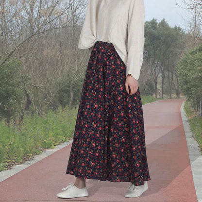 Summer Ethnic Style Cotton Linen Bohemian Streetwear Y2k Skirt Fashion Clothes Long Skirts Women Clothing Casual Vintage Elegant