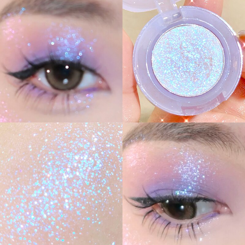 Bulb's Plans Monochrome Eyeshadow Pearlescent Glitter Soft Neutral Makeup Shimmery Eye Shadow Long-Wearing Shiny Beauty Cosmetic