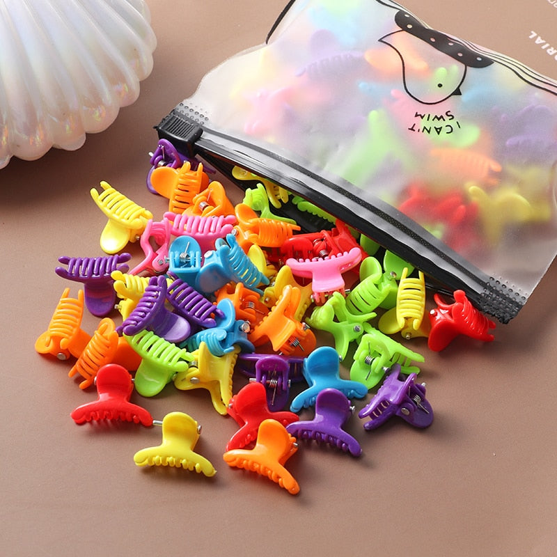 40Pcs Girls Cute Colorful Hair Clips Flower Star Crown Small Hair Claws Kids Sweet Hairpin Cartoons Fashion Hair Accessories