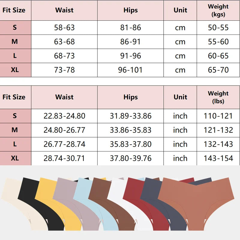 qgtao 3PCS Women's Seamless Maillard Underwear Sexy V-Shaped Mid Waist Ice Silk Briefs 10 Soild Color Cozy Stretch Sexy Underpant S-XL