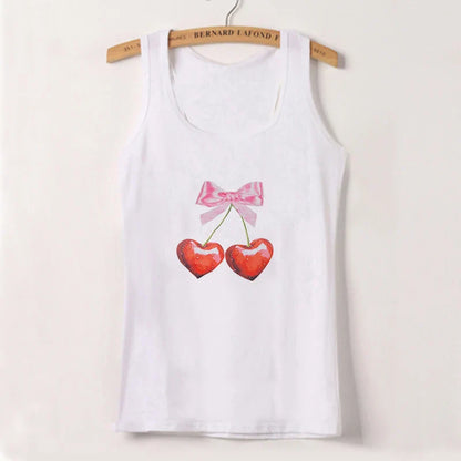qgtao Y2k Tshirt Grunge Baby Tee Aesthetic Cherry Print Casual Vintage Streetwear Short Sleeve Crop Top Clothes Gothic Slim T-shirts