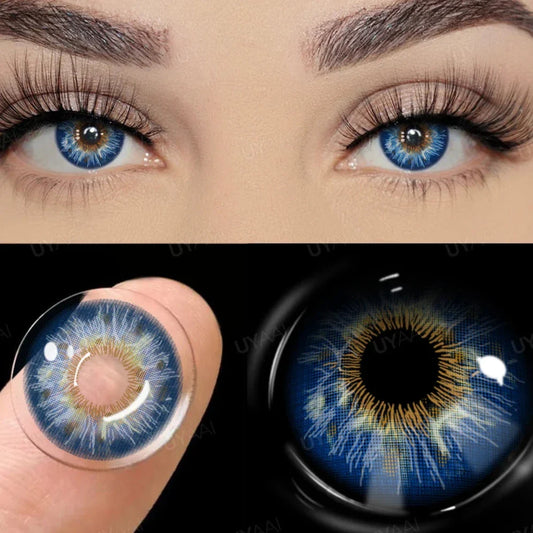 qgtao -0.75 to -6.00 Natural Graduation Colored Eyes Lenses with Degree Colored Contact Lenses with Diopters Gray Colored Pupils