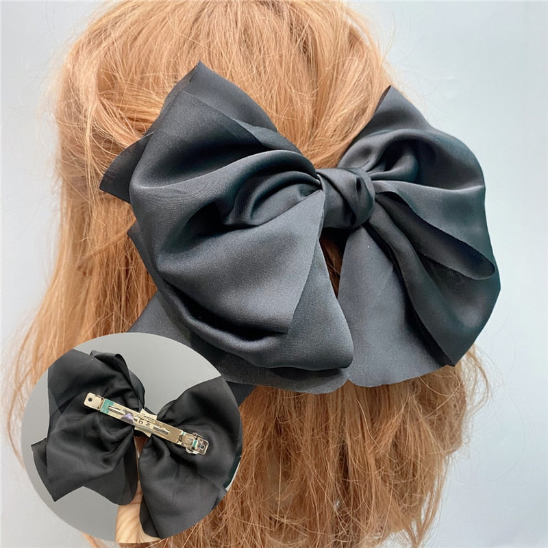 Fashion Hair Bow for Women Ribbon Bow Tie Hairpins Elegant Ladies Hairgrips Headwear Braiding Hair Accessories Hair Clips