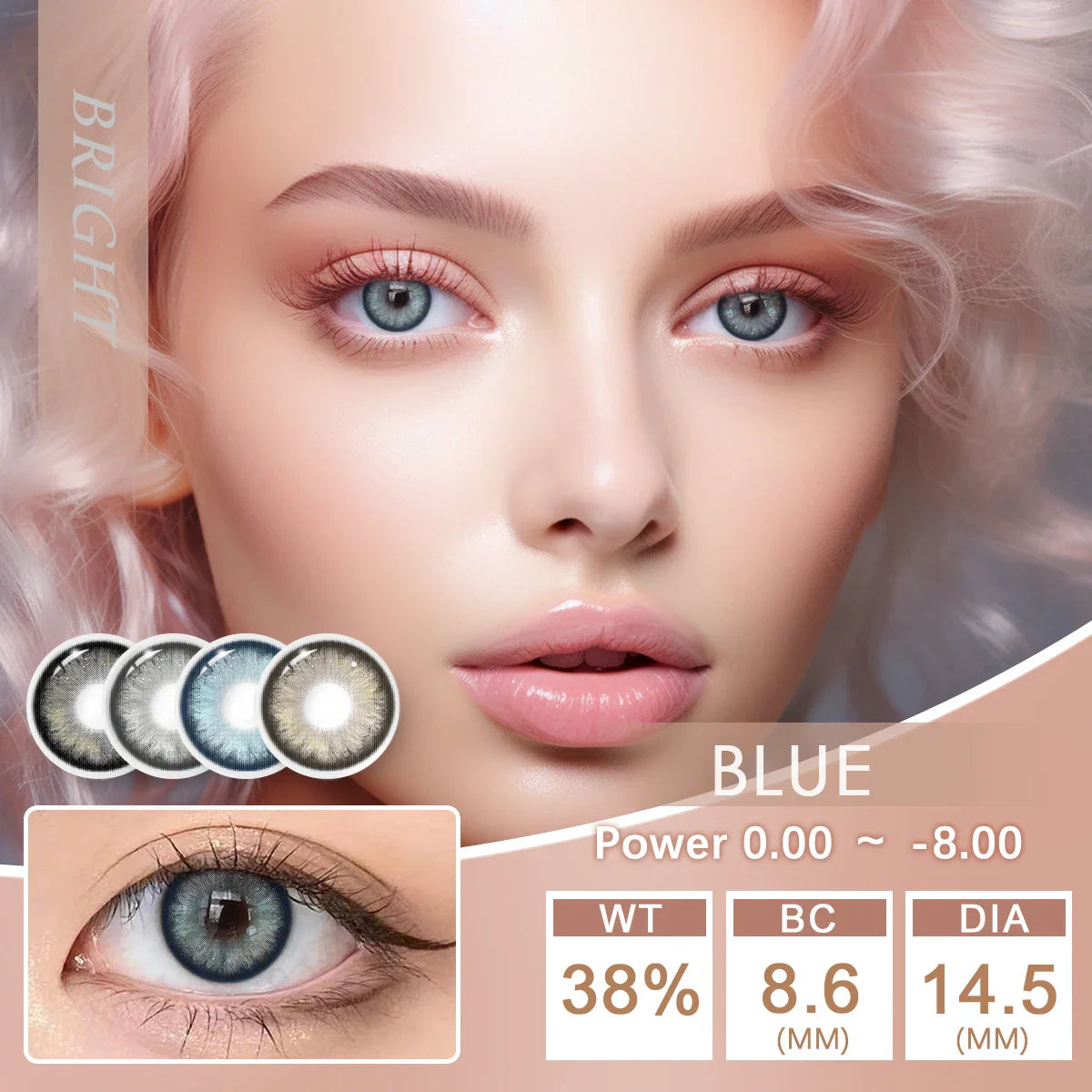 qgtao Hot Sale Natural Colored Contact Lenses Half Year Color Contact Lenses Multicolored Colored Contact Lens Blue Eye Lens