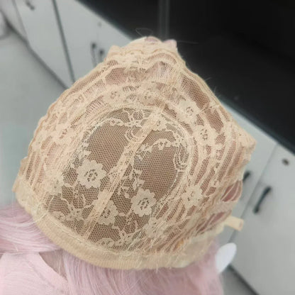 qgtao  -  Baby Pink Wig with Bangs Long Wavy Hair Lolita Wig for Women 24inch Natural Daily Use Cosplay Wave Headband Wigs