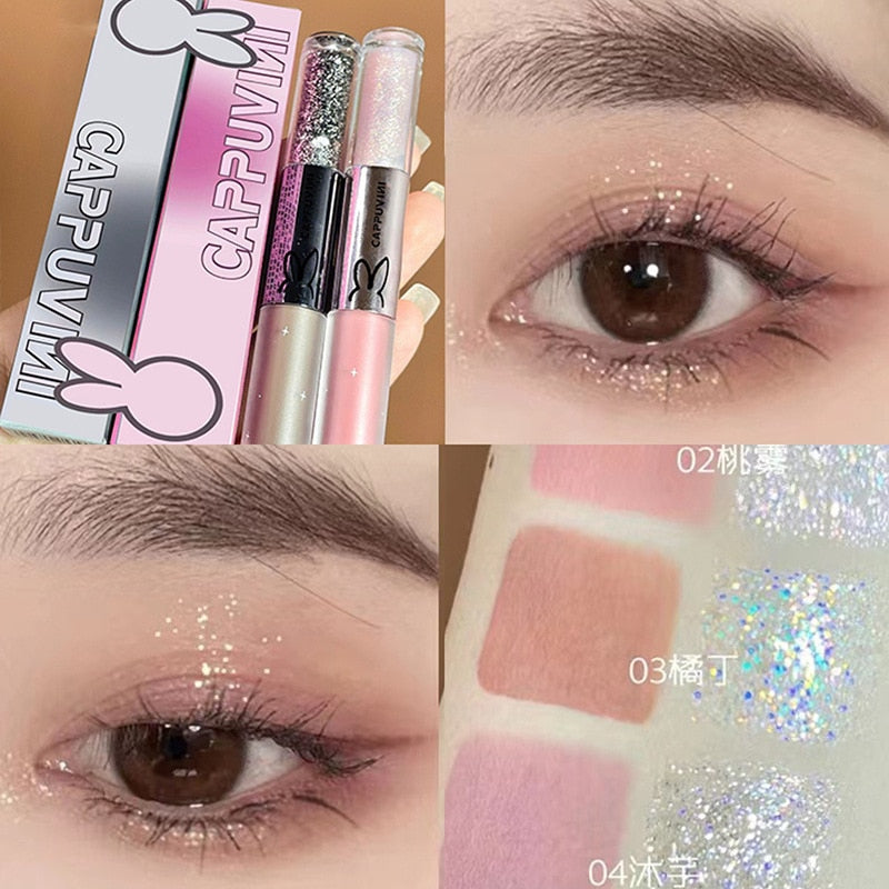 Gemini Series Shimmer Liquid Eyeshadow Glitter Diamond Eye Shadow Shiny Eyes Double Head Comestic Tools  Korean Makeup Wholesale