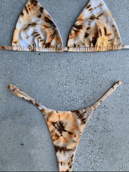 qgtao  Bikinis Set 2024 Print Womens Swimsuit Push Up High Cut Swimwear Women low-waisted Micro Bikini Bathing Suit