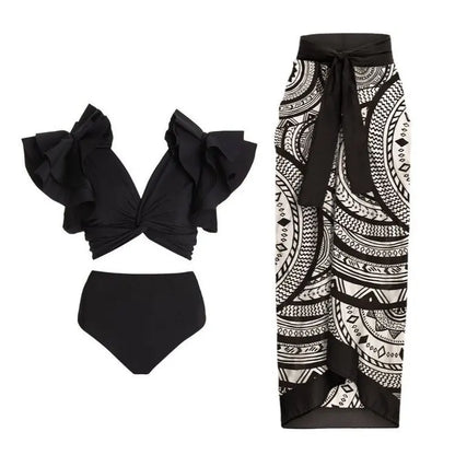 qgtao New Arrival Push Up Women Bikini Set Floral Printed Ruffle Bikinis Strappy Bandage Swimwear Brazilian Biquini Bathing Suit