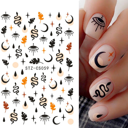 3D Christmas Sticker for Nails Cute Cartoon Sliders Snowflake Elk Xmas Tree Decal Gel Polisn Manicure Nail Art Decor SACA717-724