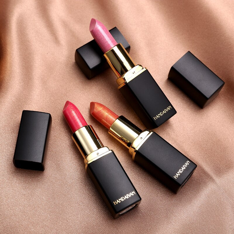 9 Colors Glitter Nude Lipsticks Waterproof Makeup Sexy Matte Lipsticks Long Lasting Mermaid Shimmer Lip Stick Pigment Cosmetic